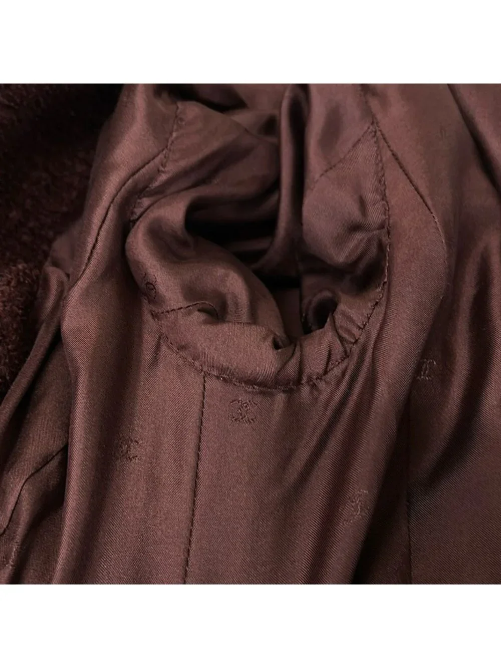 Chanel Coat 36 S Dark Brown Long Sleeve Winter Wool